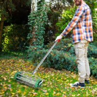 Handvertikutierer Rasenlüfter mit Stachelwalze für Gartenpflege