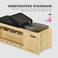 Hantelbank verstellbar mit Ablage und Stauraum Massivholz natur