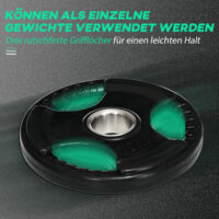 Hantelscheiben 2er Set mit Griffen und Gummimantel bodenschonend 10kg