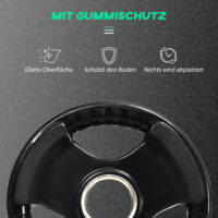 Gummierte Tri-Grip Hantelscheiben 2x5kg für Training.