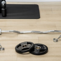 Gummierte Tri-Grip Hantelscheiben 2x5kg für Training.