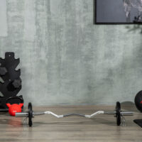 Gummierte Tri-Grip Hantelscheiben 2x5kg für Training.