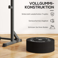 Hantelscheiben Set olympisch mit Gummi geräuscharm 40kg schwarz