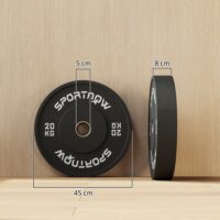 Hantelscheiben Set olympisch mit Gummi geräuscharm 40kg schwarz