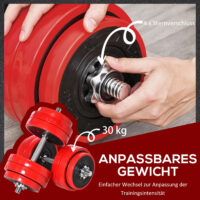 Hantelset Kurzhantel Langhantel 2-in-1 verstellbar für Fitness Zuhause