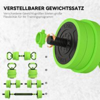 Hantel Set Kurzhantel Langhantel Kettlebell verstellbar 20kg
