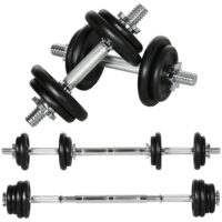 Hantelset Kurzhantel Langhantel 2-in-1 verstellbar 20kg Eisen