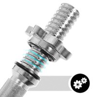 Hantelset mit zwei 10-kg-Gewichten, nutzbar als Kurzhanteln oder Langhantel.