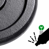 Hantelset mit zwei 10-kg-Gewichten, nutzbar als Kurzhanteln oder Langhantel.