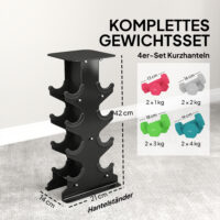 Hanteln Set Kurzhanteln mit Ständer rutschfest 1-4kg