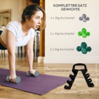 Hantelset mit Ständer 6 Kurzhanteln für Fitness Training