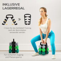 Hantelset mit Ständer 6 Kurzhanteln für Fitness Training