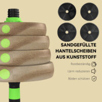 Hantelset Kurzhantel Langhantel verstellbar für Krafttraining 30kg