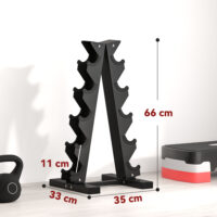 Hantelständer für Kurzhanteln stabil mit 5 Ebenen Stahl schwarz