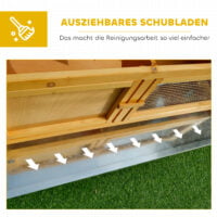 Hasenstall mit Dach und auslaufsicherer Schale aus Holz