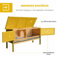 Hasenstall mit Dach und auslaufsicherer Schale aus Holz