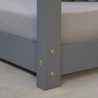 Hausbett Kinderbett 90x200cm aus Holz Grau