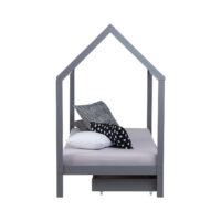 Hausbett Kinderbett 90x200cm aus Holz Grau