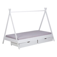 Hausbett Kinderbett 90x200cm aus Holz Weiss