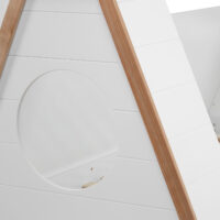 Hausbett Kinderbett 90x200cm aus Holz Weiss-Natur