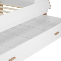 Hausbett Kinderbett 90x200cm aus Holz Weiss-Natur