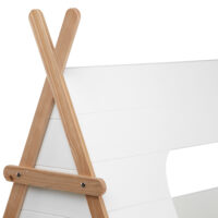 Hausbett Kinderbett 90x200cm aus Holz Weiss-Natur