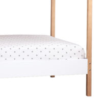 Hausbett Kinderbett 90x200cm mit Bettkasten Weiss-Natur