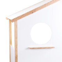 Hausbett Kinderbett 90x200cm mit Bettkasten Weiss-Natur