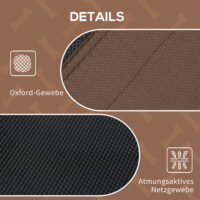 Kaffeefarbenes Haustierbett mit Baldachin, 122x92x108cm.