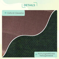 Kaffeefarbenes Haustierbett mit Baldachin aus atmungsaktivem Stoff.