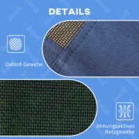 Dunkelblaues Haustierbett mit Baldachin für Outdoor-Nutzung.