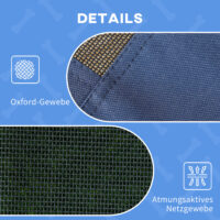 Dunkelblaues, erhöhtes Haustierbett mit Dach, vielseitig einsetzbar.