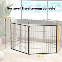 Welpenzaun Erweiterung 2er-Set für Hunde und Welpen aus Stahl grau