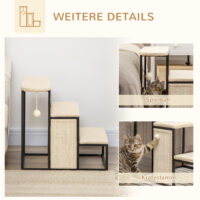 3-stufige Haustiertreppe mit Kratzbrett aus Sisal.
