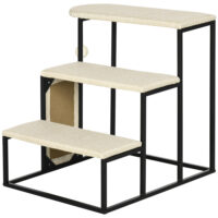 3-stufige Haustiertreppe mit Kratzbrett aus Sisal.