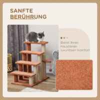 Haustiertreppe Kratzbaum 4-stufig für kleine Hunde und Katzen braun