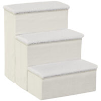 Weiße Haustiertreppe, 40x54x48cm.