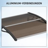 Haustür Vordach Überdachung Wetterschutz 120x75cm Polycarbonat