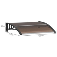 Haustür Vordach Überdachung Wetterschutz 120x75cm Polycarbonat