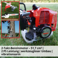 HECHT 4in1 Multitool mit Freischneider, Trimmer, Heckenschere und Hochentaster