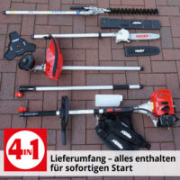 HECHT 4in1 Multitool mit Freischneider, Trimmer, Heckenschere und Hochentaster