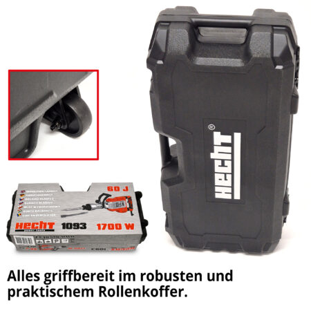 Hecht Abbruchhammer und Meißelhammer im Transportkoffer mit Rollen