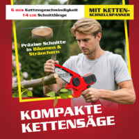 Hecht Akku-Baumpflegeset FlexCut 2in1 mit Astschere und Mini-Kettensäge