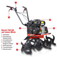 HECHT Benzin Bodenfräse Gartenhacke Gartenfräse 790 BS für die Bodenbearbeitung.