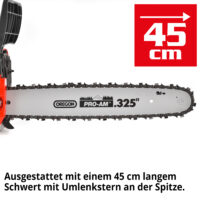 Hecht Benzin-Kettensäge 2.4 PS mit 45-cm-Schwert