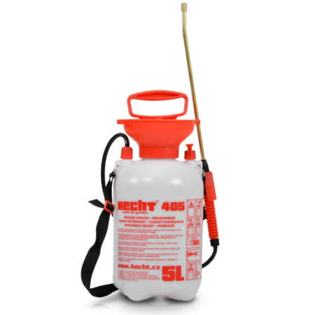 HECHT Drucksprüher mit robustem 5-Liter-Kunststoffbehälter.