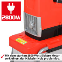 HECHT Elektro Gartenhäcksler mit großem 60 Liter Fangbehälter.