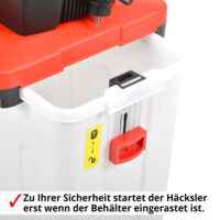 HECHT Elektro Gartenhäcksler mit großem 60 Liter Fangbehälter.