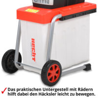 HECHT Elektro Gartenhäcksler mit großem 60 Liter Fangbehälter.
