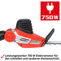 HECHT Elektro Teleskop Heckenschere 675 (750 Watt) für kraftvolles Schneiden.